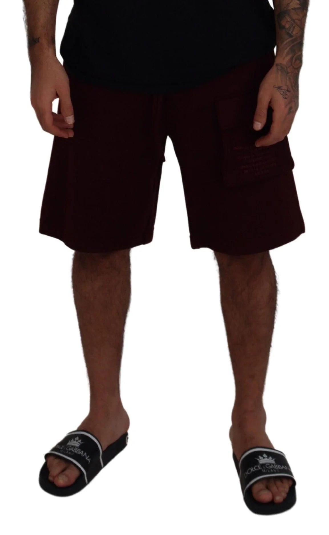 Dolce & Gabbana Maroon Bermuda Cargo Men Shorts - IT50 | L - Cargo Shorts