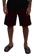 Dolce & Gabbana Maroon Bermuda Cargo Men Shorts - IT50 | L - Cargo Shorts
