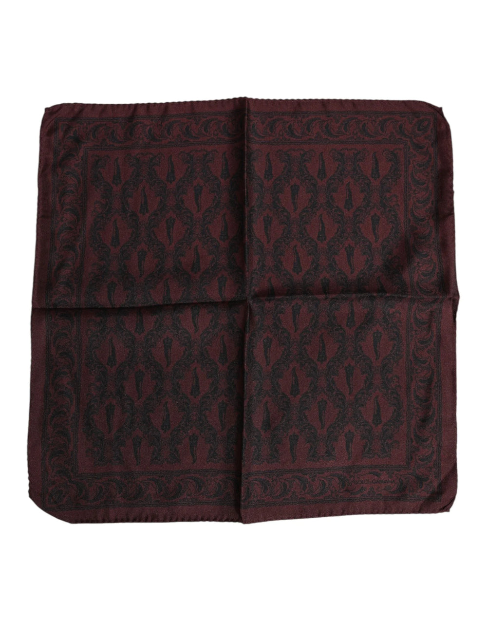Dolce & Gabbana Maroon Black Printed Square Men Foulard Scarf - Scarves & Shawls