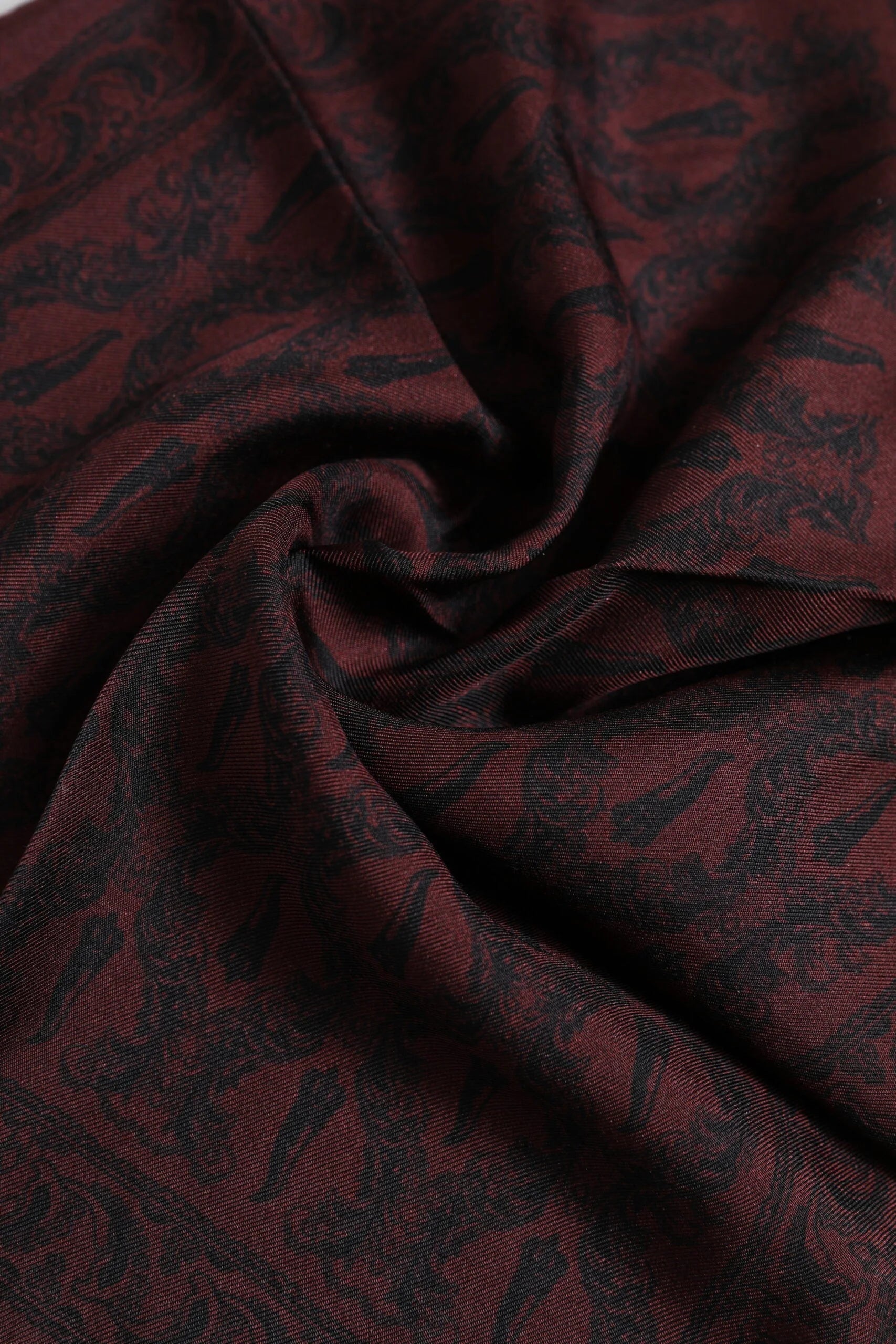 Dolce & Gabbana Maroon Black Printed Square Men Foulard Scarf - Scarves & Shawls