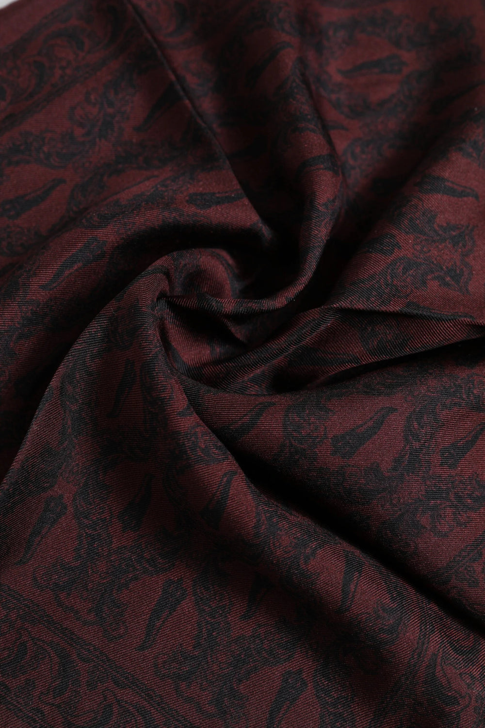 Dolce & Gabbana Maroon Black Printed Square Men Foulard Scarf - Scarves & Shawls
