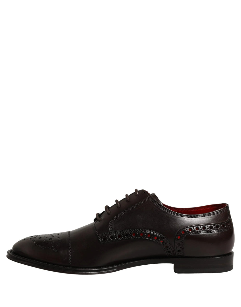 Dolce & Gabbana Maroon Calfskin Leather Derby Men Dress Shoes - EU43/US10