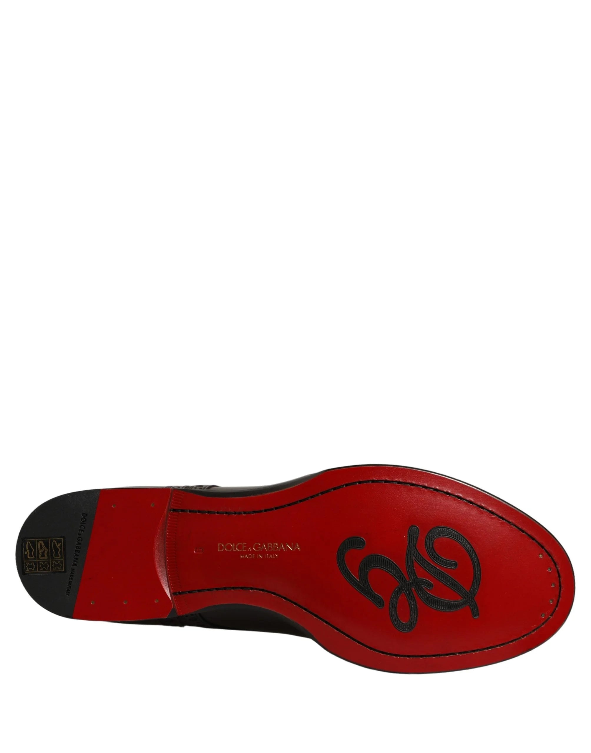 Dolce & Gabbana Maroon Calfskin Leather Derby Men Dress Shoes - EU43/US10