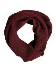 Dolce & Gabbana Maroon Cashmere Knitted NeckWrap Shawl Scarf - Scarves & Shawls