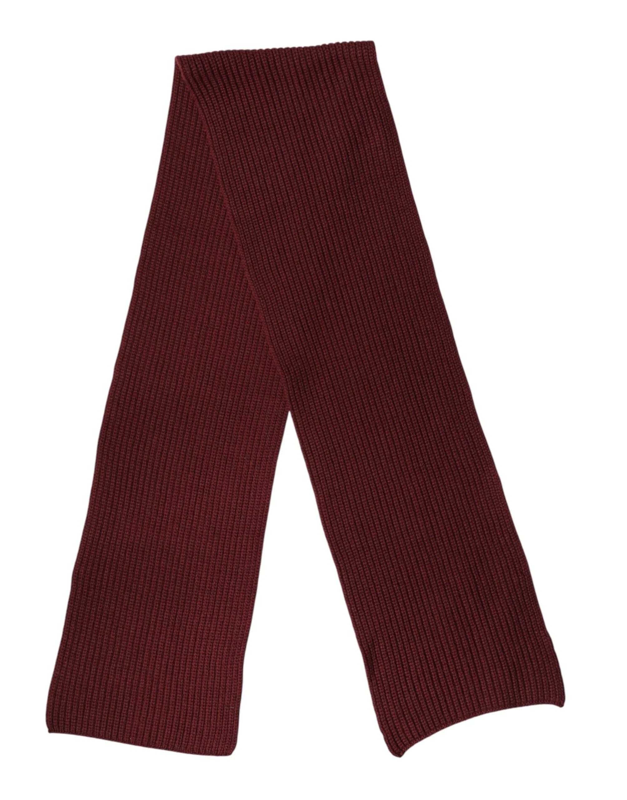 Dolce & Gabbana Maroon Cashmere Knitted NeckWrap Shawl Scarf - Scarves & Shawls