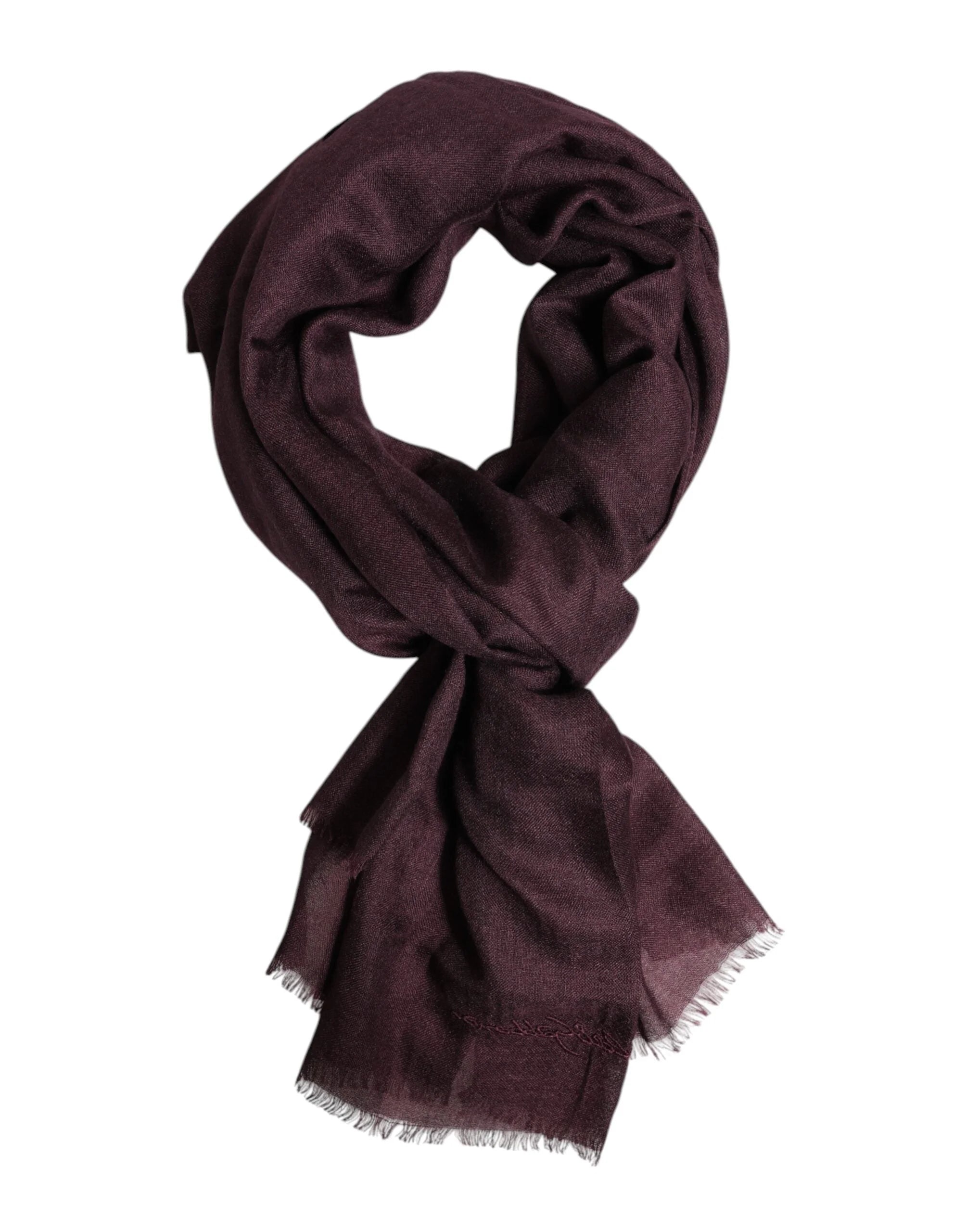 Dolce & Gabbana Maroon Cashmere Neck Warmer Wrap Shawl Scarf - Scarves & Shawls