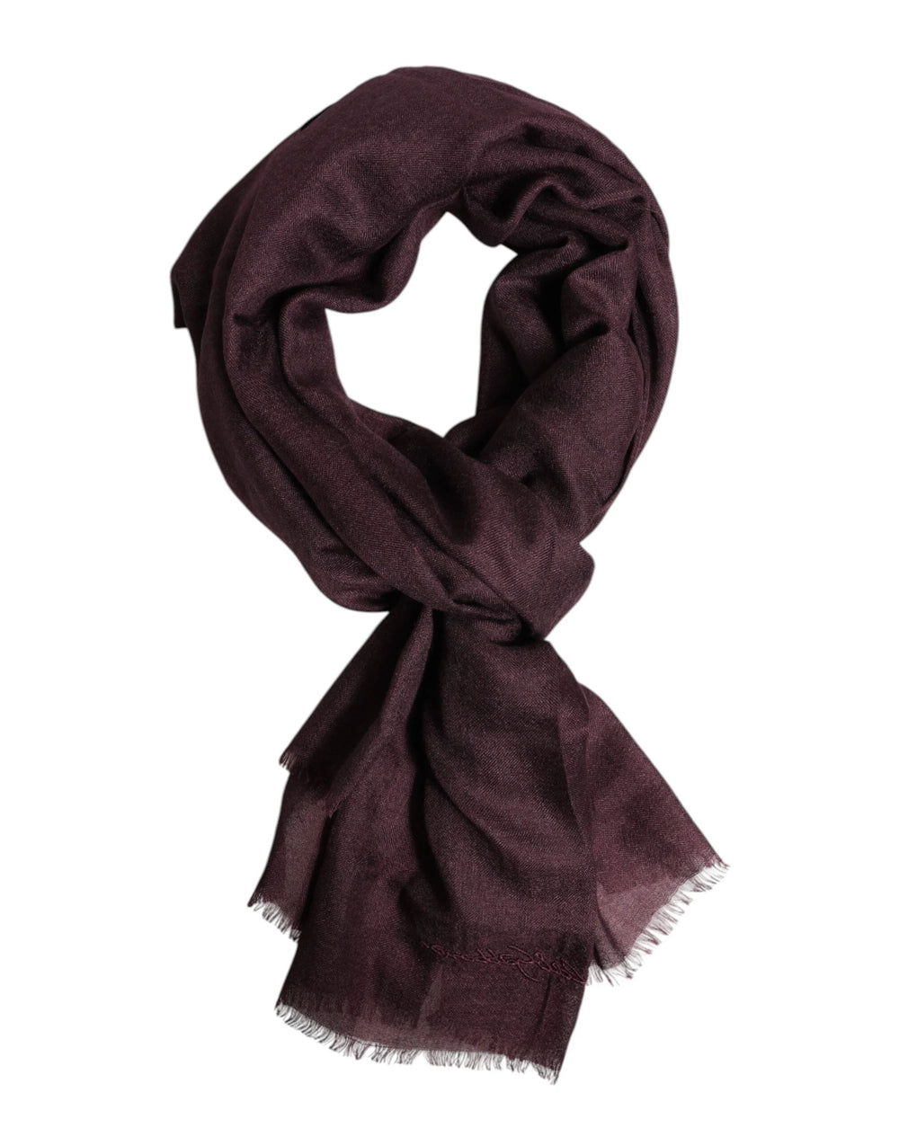 Dolce & Gabbana Maroon Cashmere Neck Warmer Wrap Shawl Scarf - Scarves & Shawls