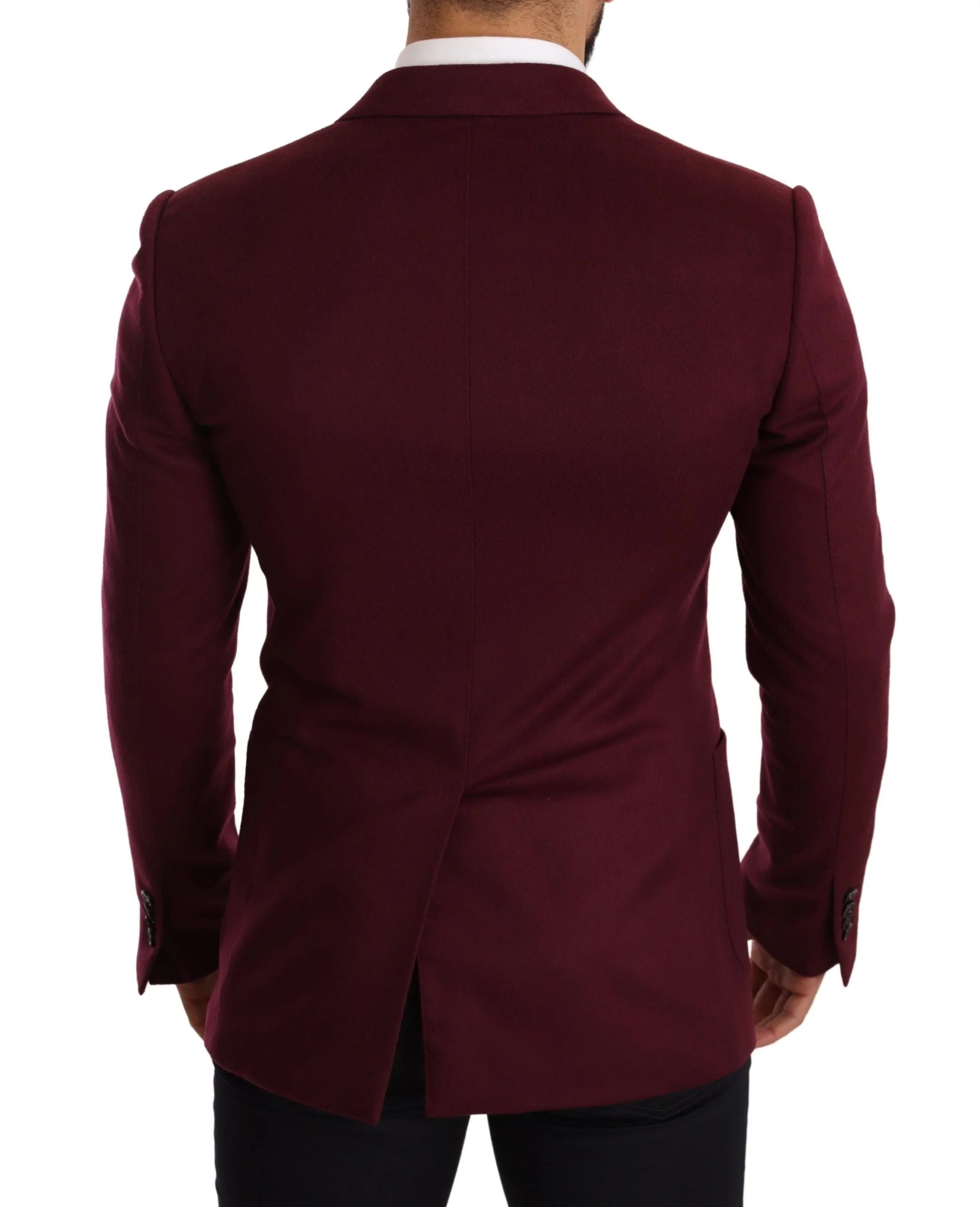 Dolce & Gabbana Maroon Cashmere Slim Fit Coat Jacket Blazer - IT48 | M - Sport Jackets