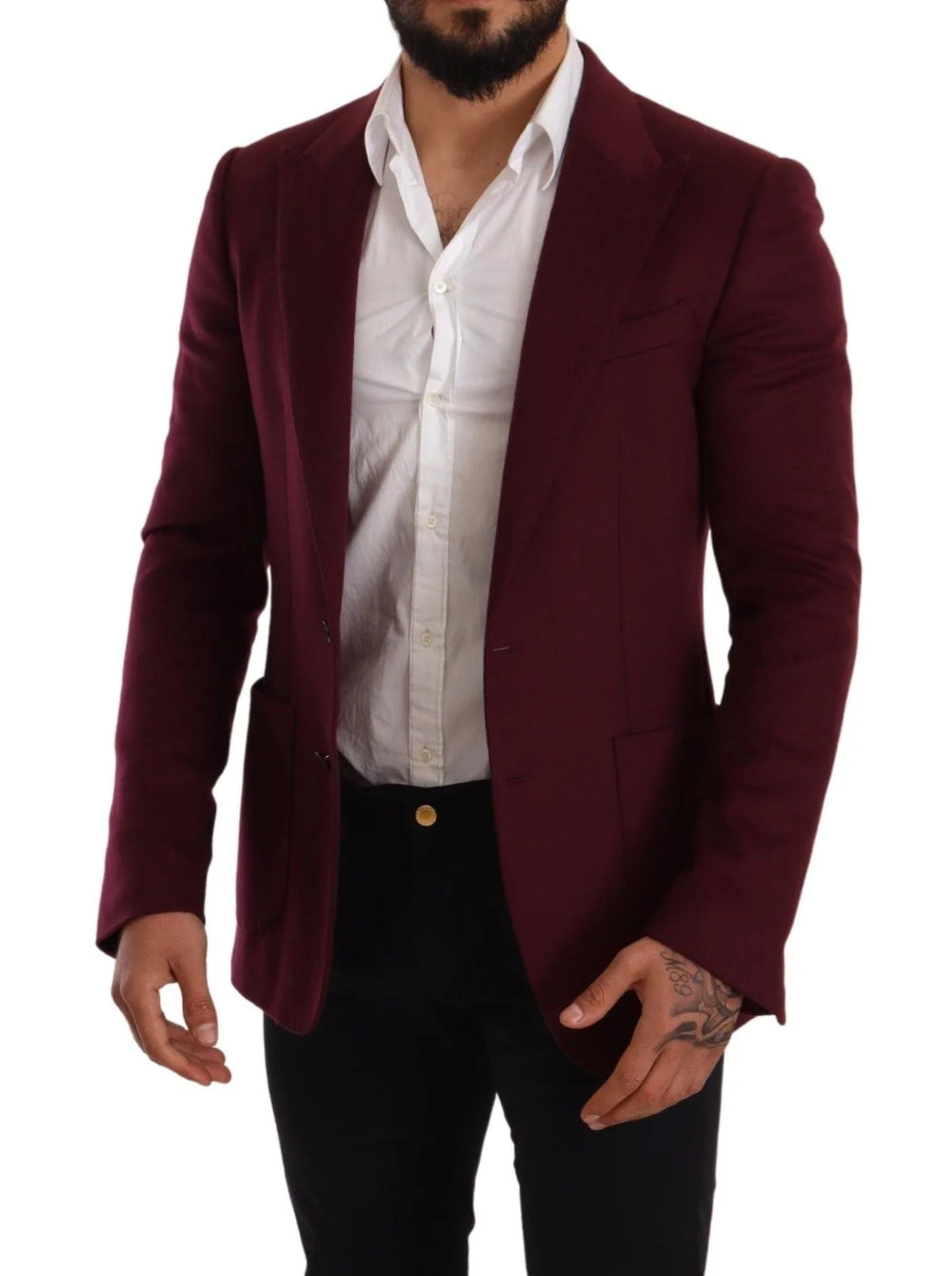 Dolce & Gabbana Maroon Cashmere Slim Fit Coat Jacket Blazer - IT48 | M - Sport Jackets