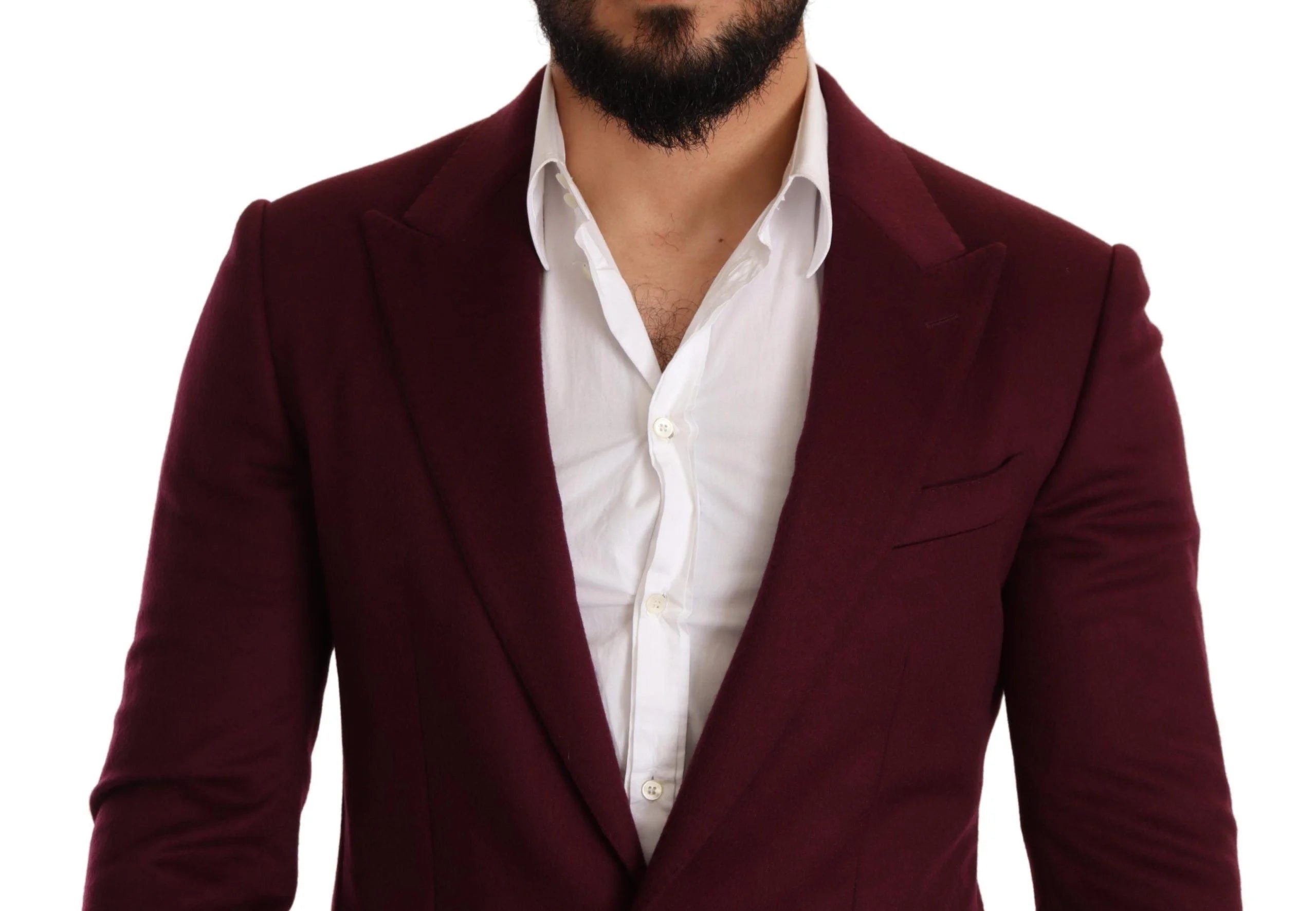 Dolce & Gabbana Maroon Cashmere Slim Fit Coat Jacket Blazer - IT48 | M - Sport Jackets