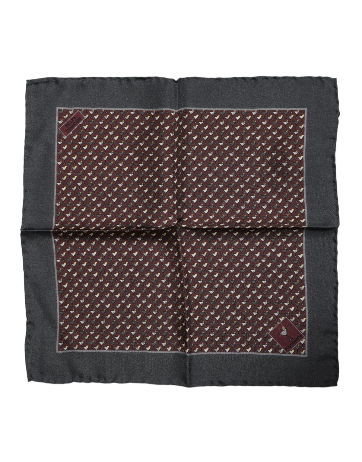 Dolce & Gabbana Maroon Cocktail Silk Square Foulard Scarf - Scarves & Shawls
