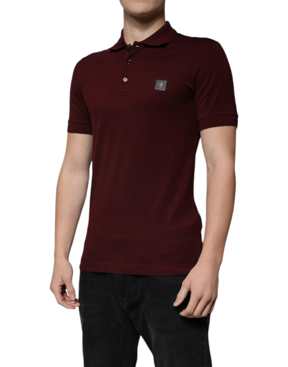 Dolce & Gabbana Maroon Collared Short Sleeves Polo T-shirt - IT44 | XS - Polos