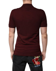 Dolce & Gabbana Maroon Collared Short Sleeves Polo T-shirt - IT44 | XS - Polos