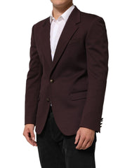 Dolce & Gabbana Maroon Cotton 2 Buttons Suit Jacket Blazer - IT48 | M - Sport Jackets