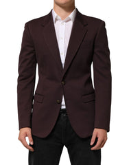 Dolce & Gabbana Maroon Cotton 2 Buttons Suit Jacket Blazer - IT48 | M - Sport Jackets