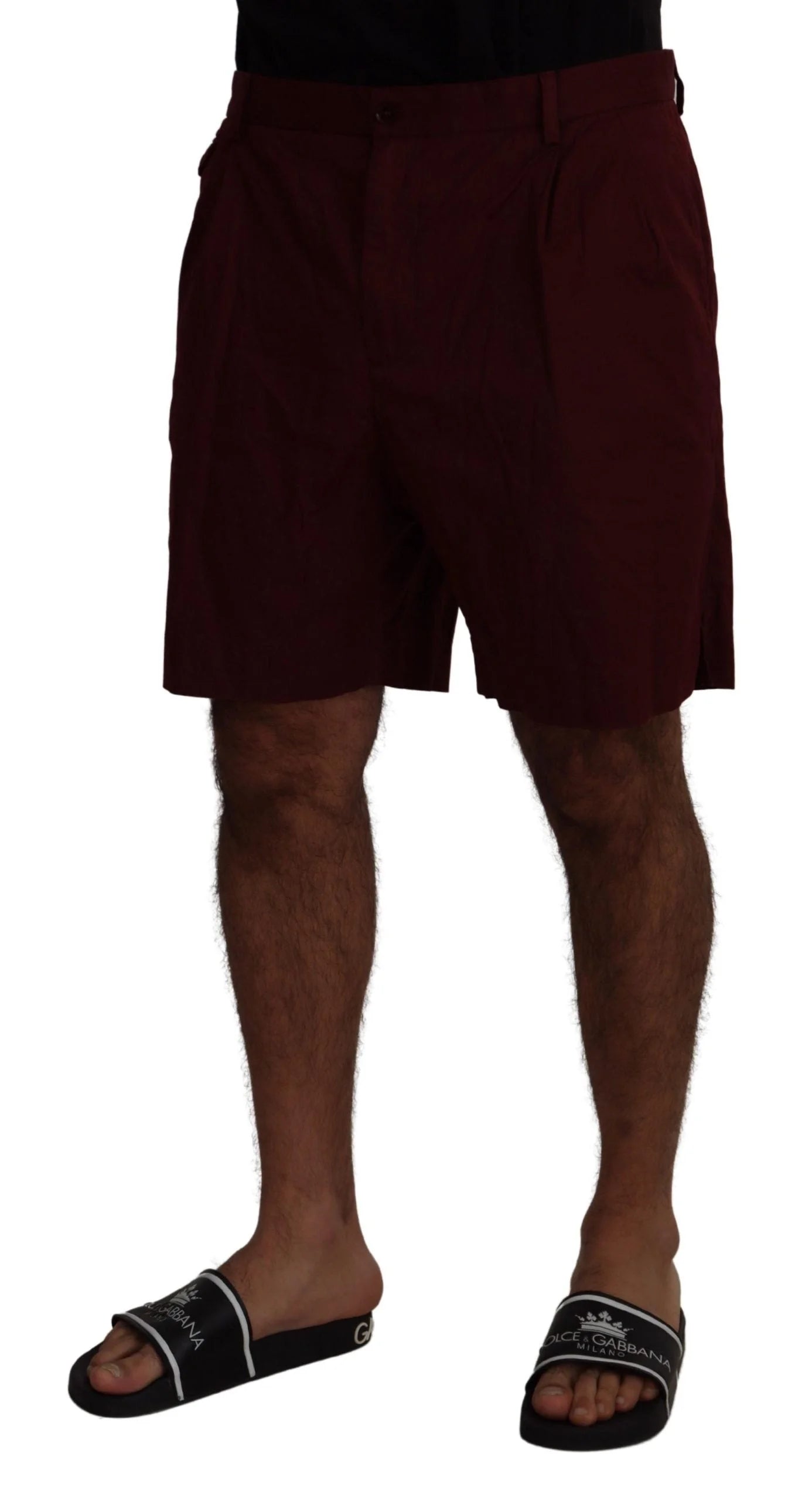 Dolce & Gabbana Maroon Cotton Bermuda Casual Shorts - IT58 | XXL - Bermudas