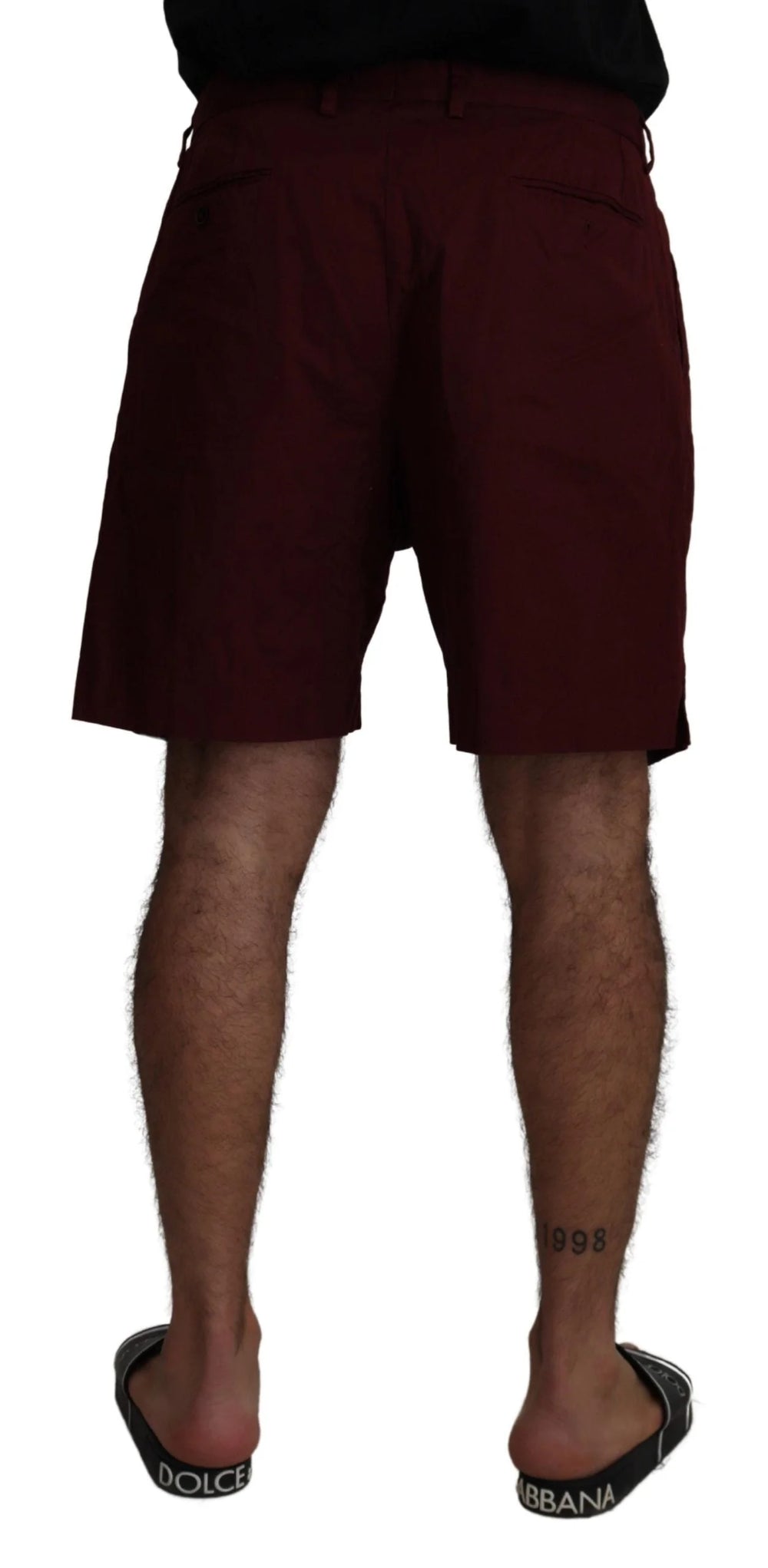 Dolce & Gabbana Maroon Cotton Bermuda Casual Shorts - IT58 | XXL - Bermudas
