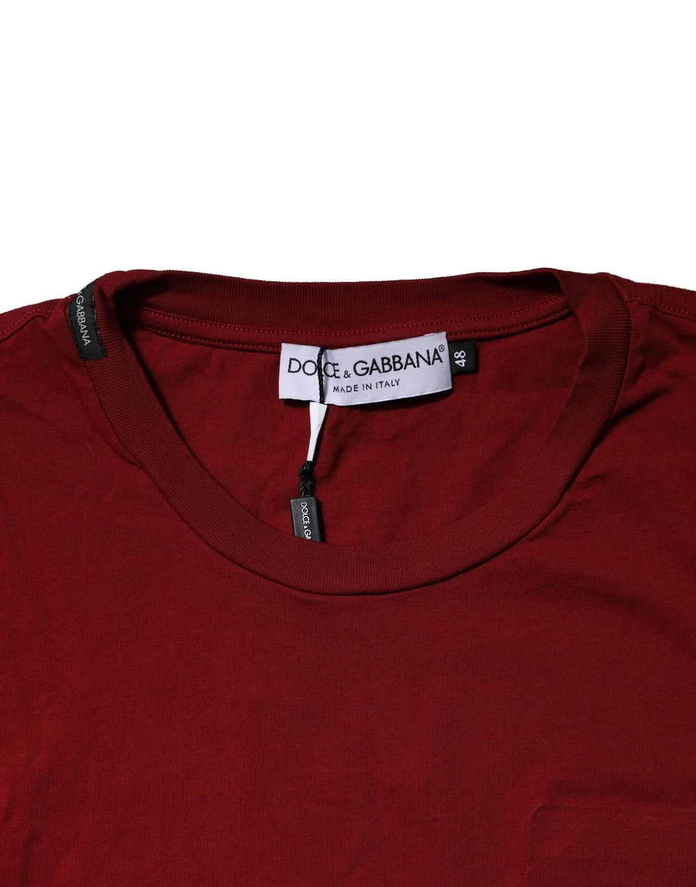 Dolce & Gabbana Maroon Cotton Crew Neck Short Sleeves T-Shirt - IT48 | M - T-Shirts