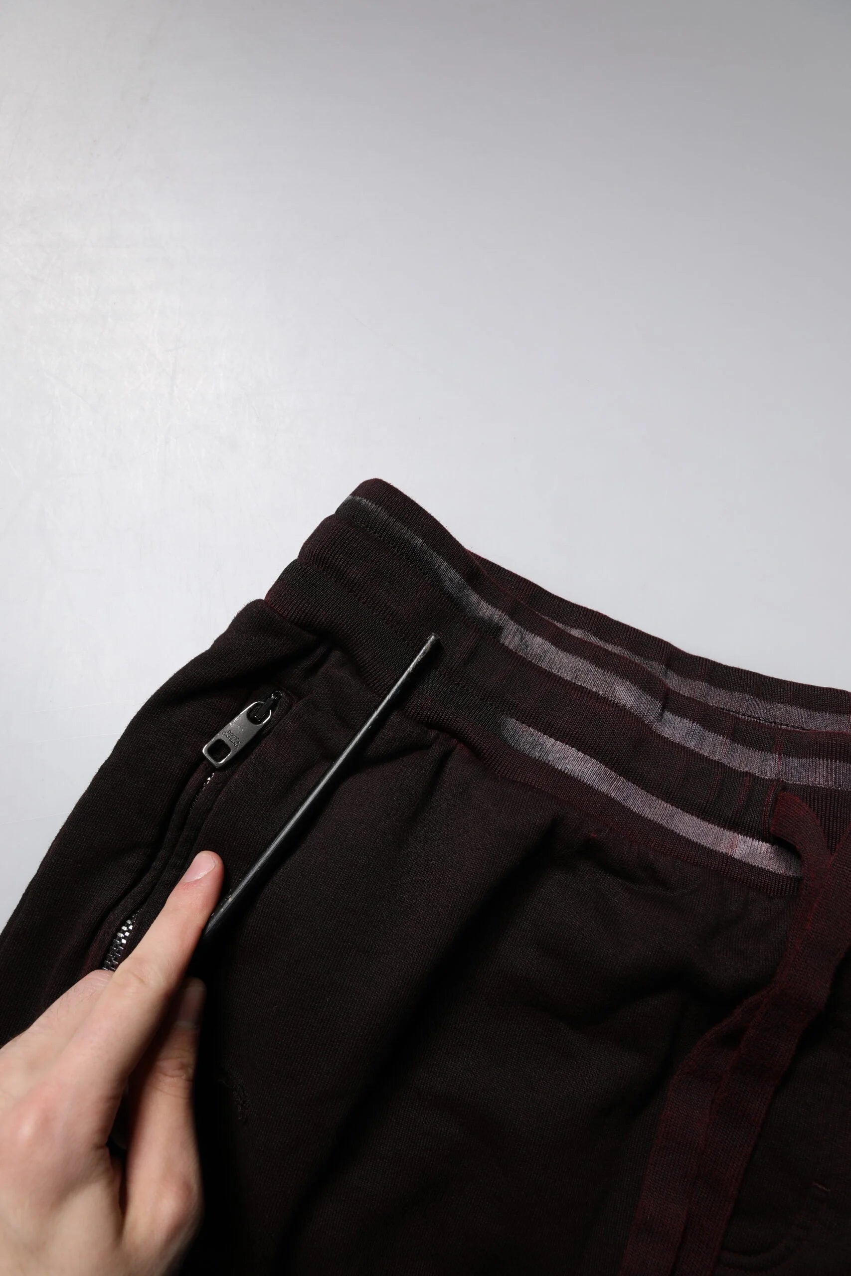 Dolce & Gabbana Maroon Cotton Logo Plaque Men Bermuda Shorts - IT56 | XXL