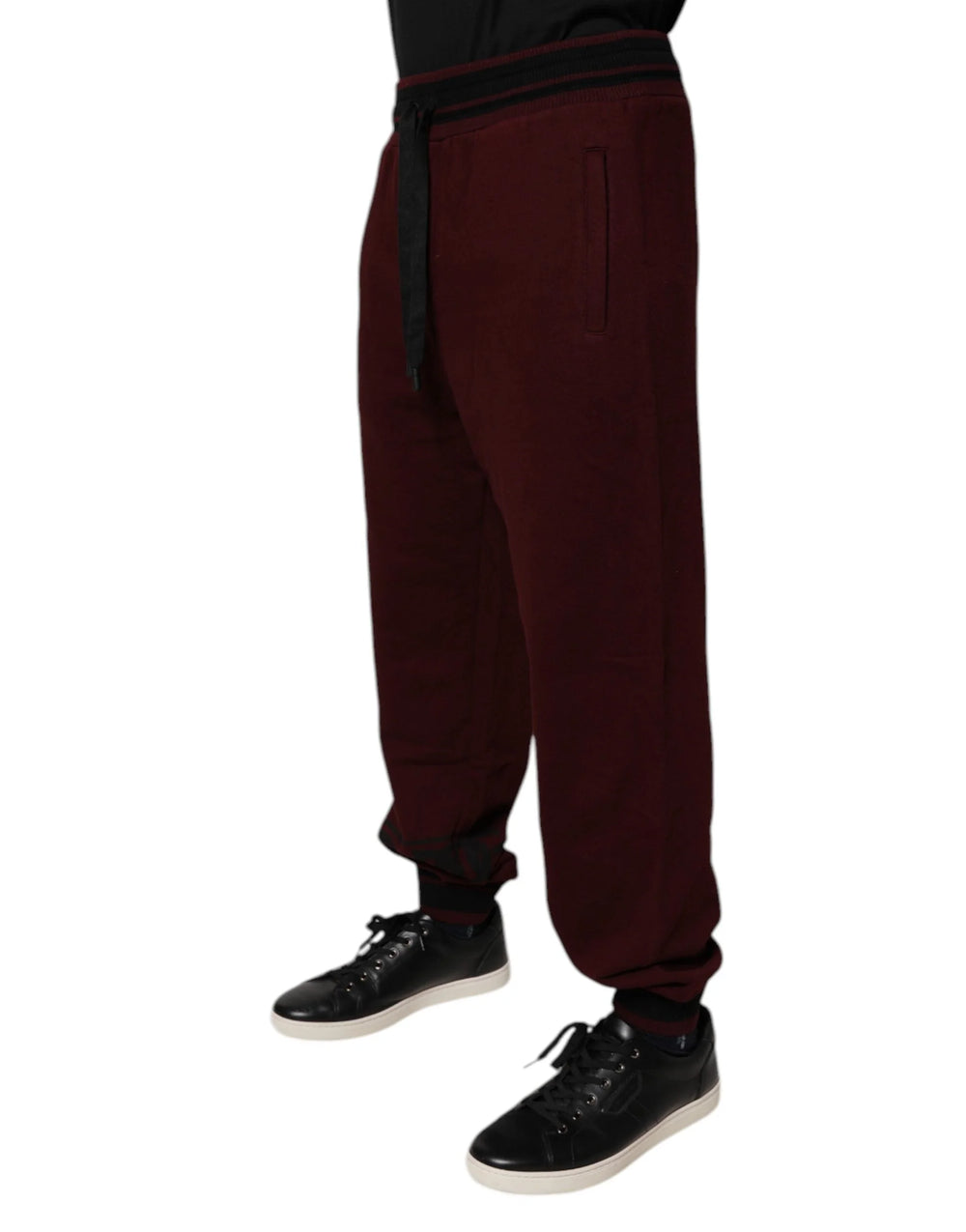 Dolce & Gabbana Maroon Cotton Men Jogger Sweatpants Pants - IT56 | XXL - Joggers