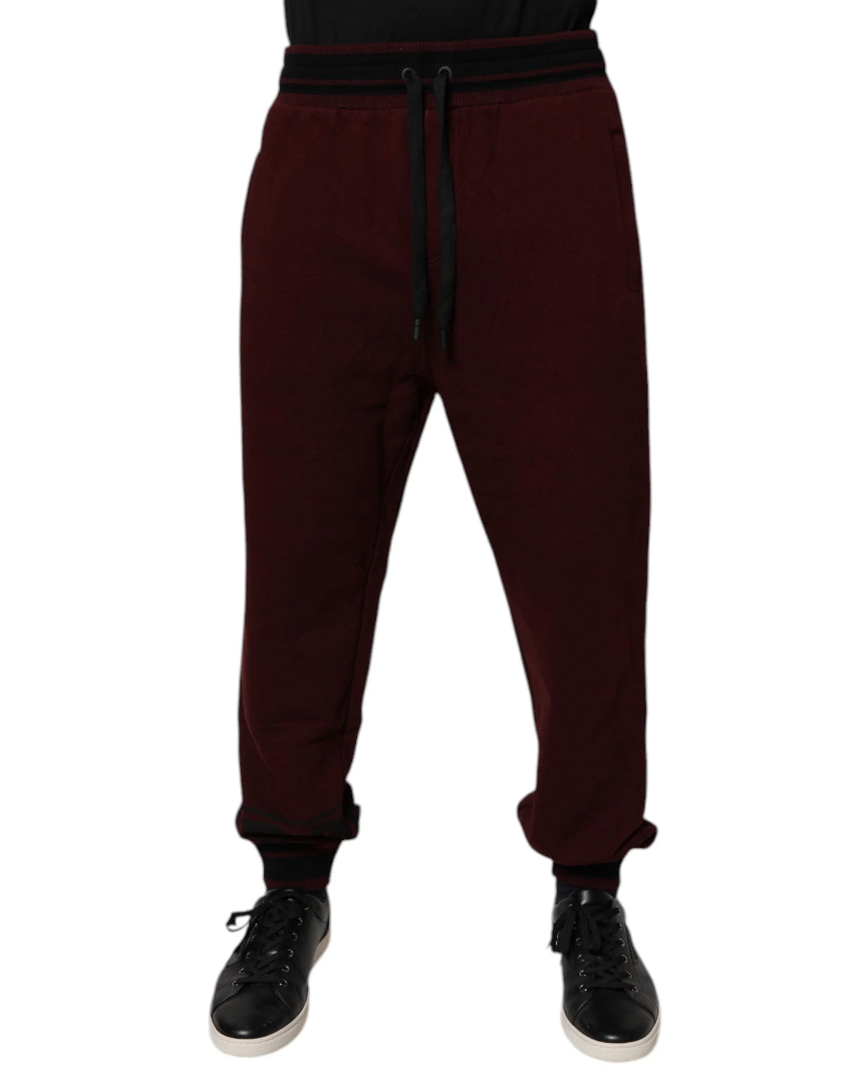 Dolce & Gabbana Maroon Cotton Men Jogger Sweatpants Pants - IT56 | XXL - Joggers