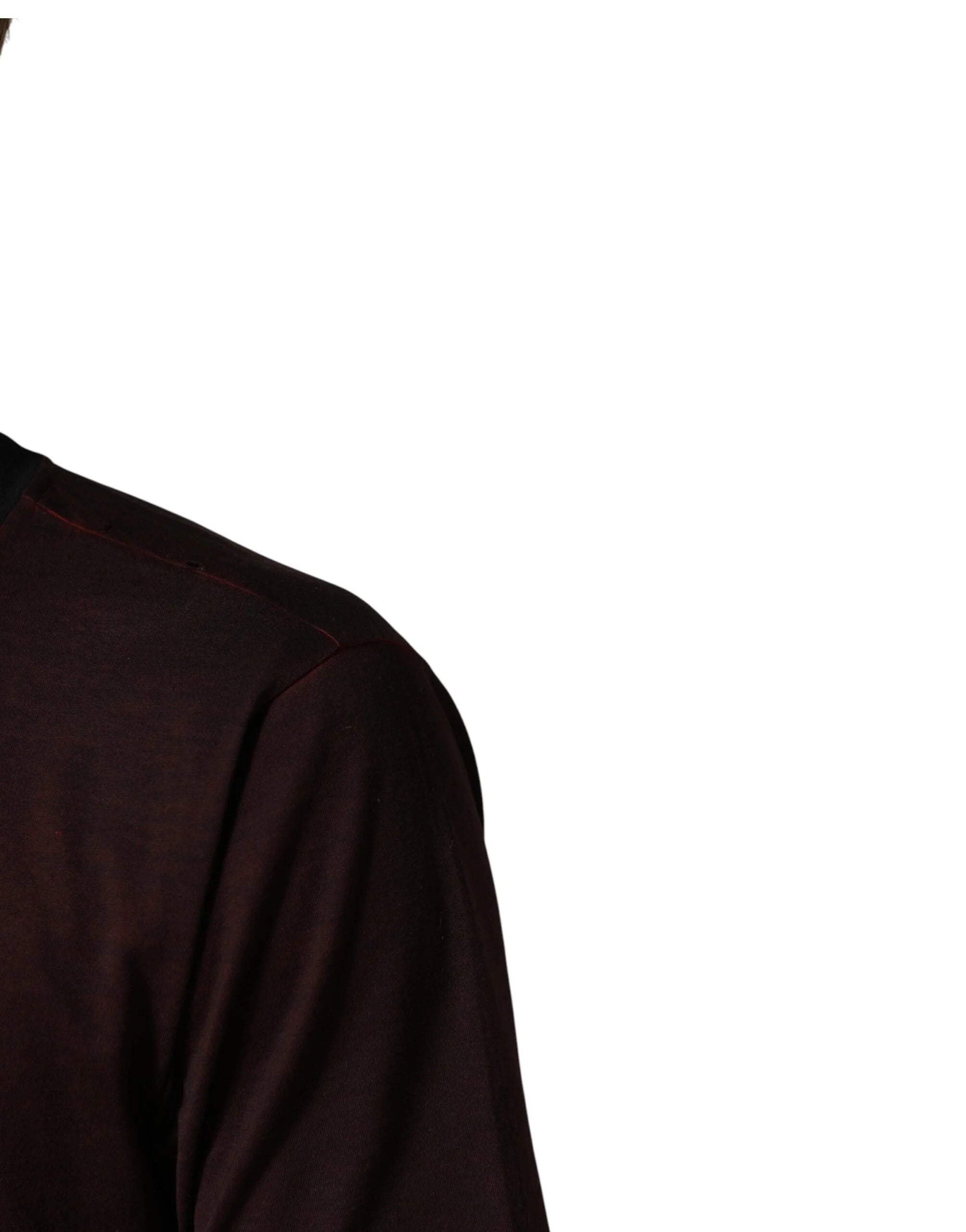 Dolce & Gabbana Maroon DG Crown Cotton Crew Neck Men T-shirt - IT48 | M