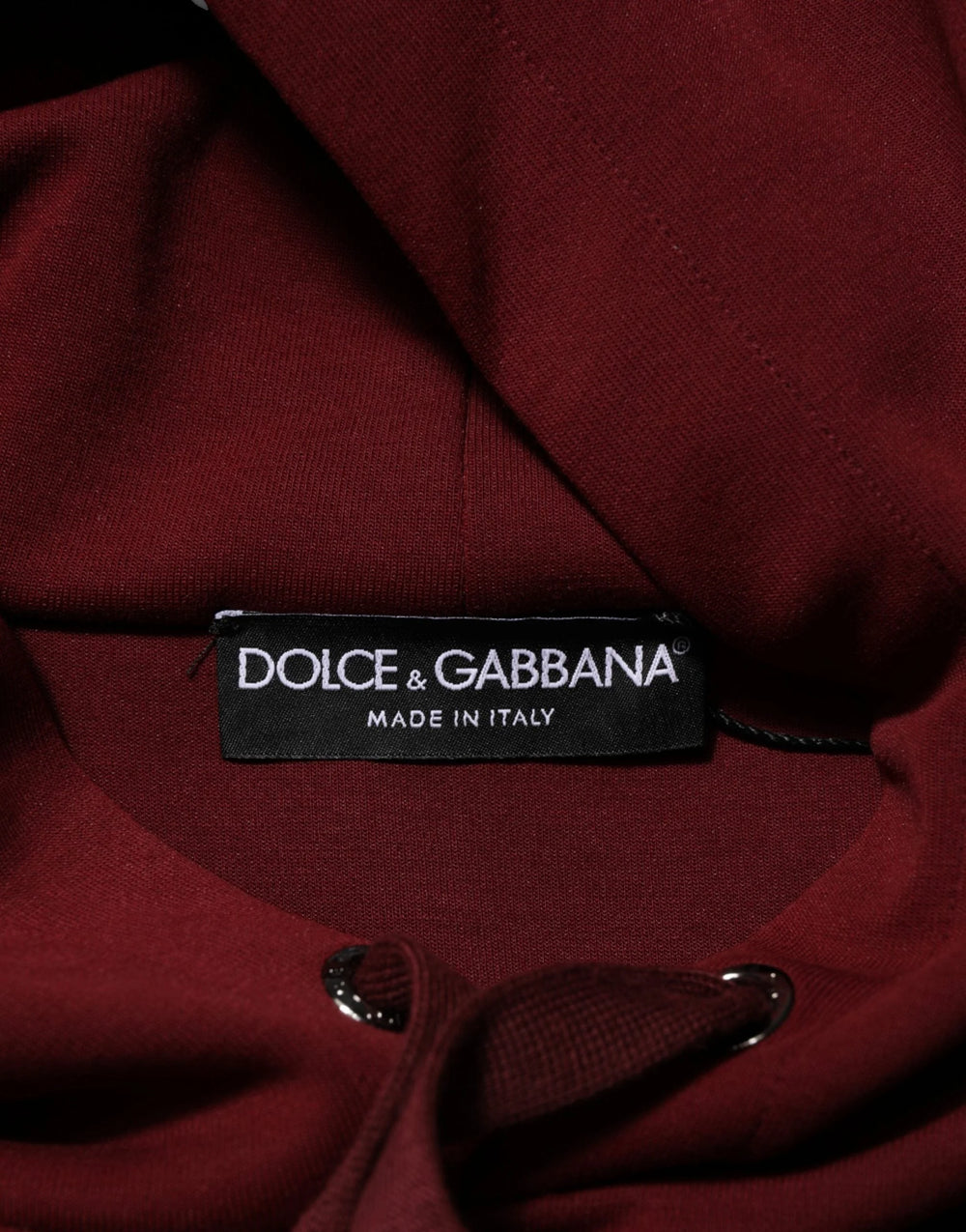 Dolce & Gabbana Maroon Embossed Logo Hooded Sweatshirt Sweater - L - Hoodies