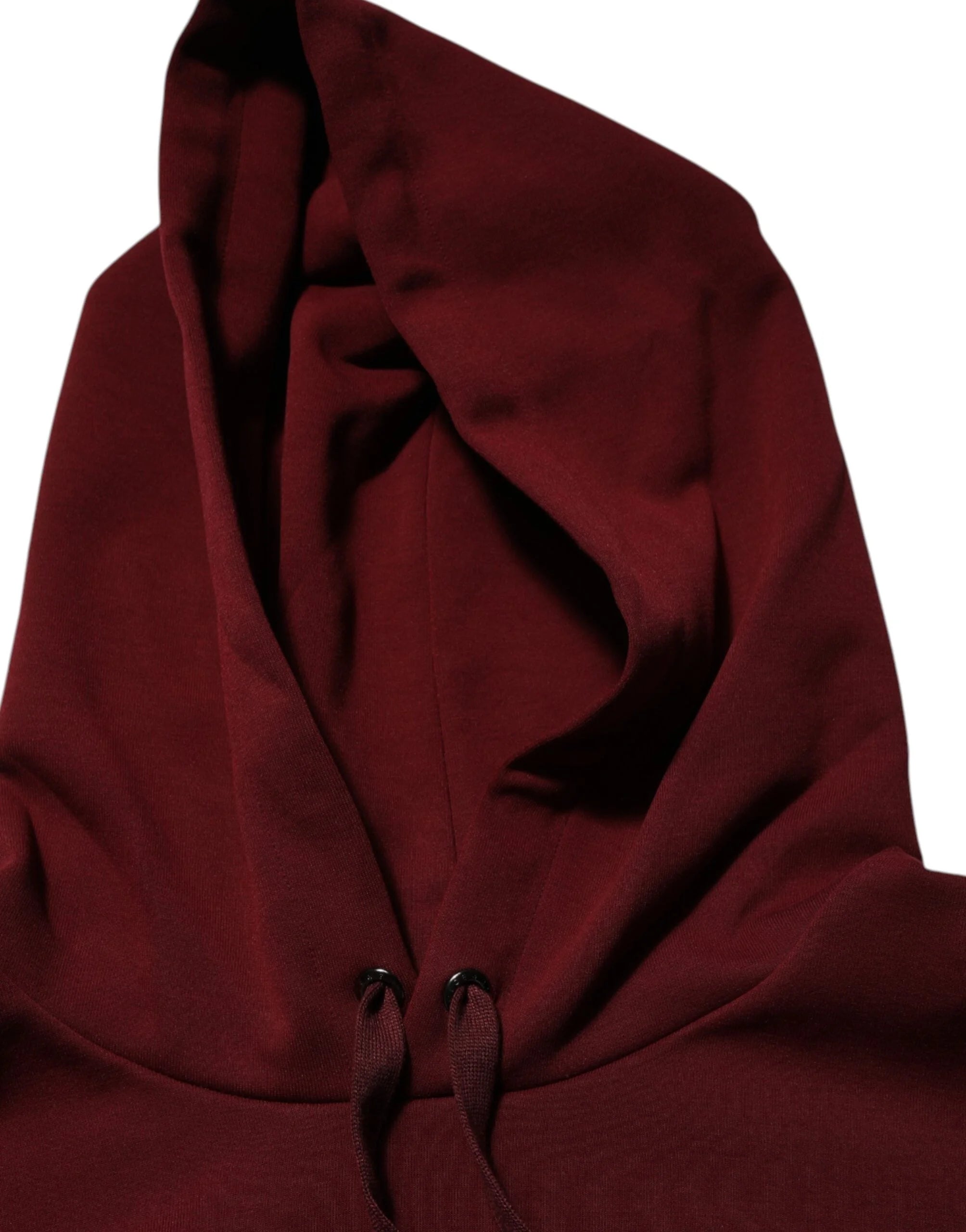 Dolce & Gabbana Maroon Embossed Logo Hooded Sweatshirt Sweater - L - Hoodies