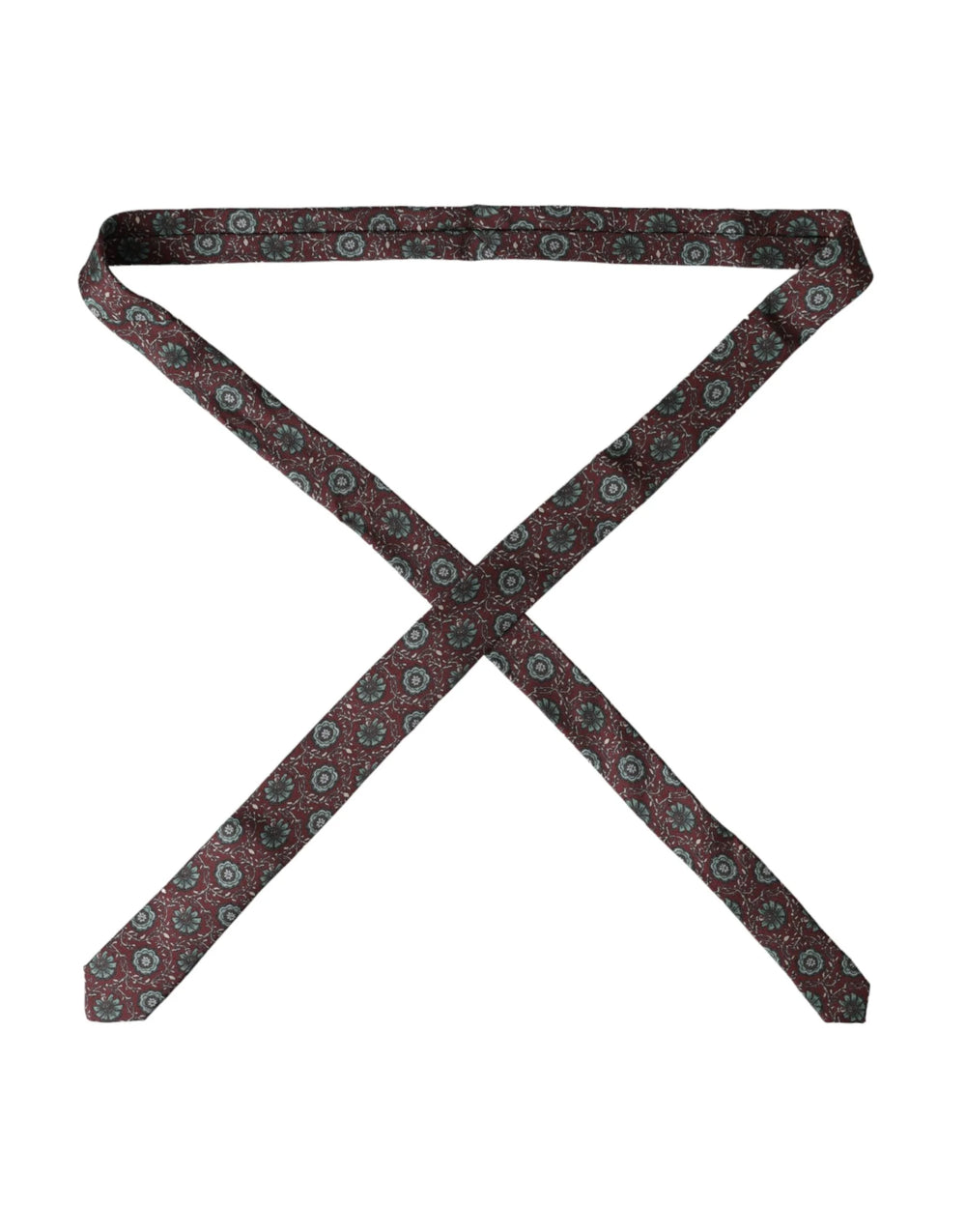 Dolce & Gabbana Maroon Floral 100% Silk Adjustable Men Tie - Neckties