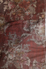 Dolce & Gabbana Maroon Floral Neck Warmer Foulard Scarf