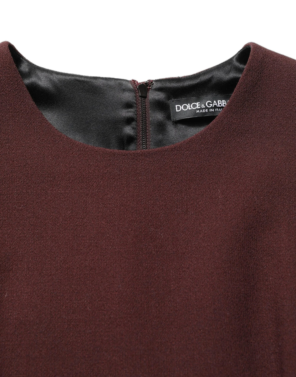 Dolce & Gabbana Maroon Lace Sleeveless Knee Length Dress - IT38 | XS