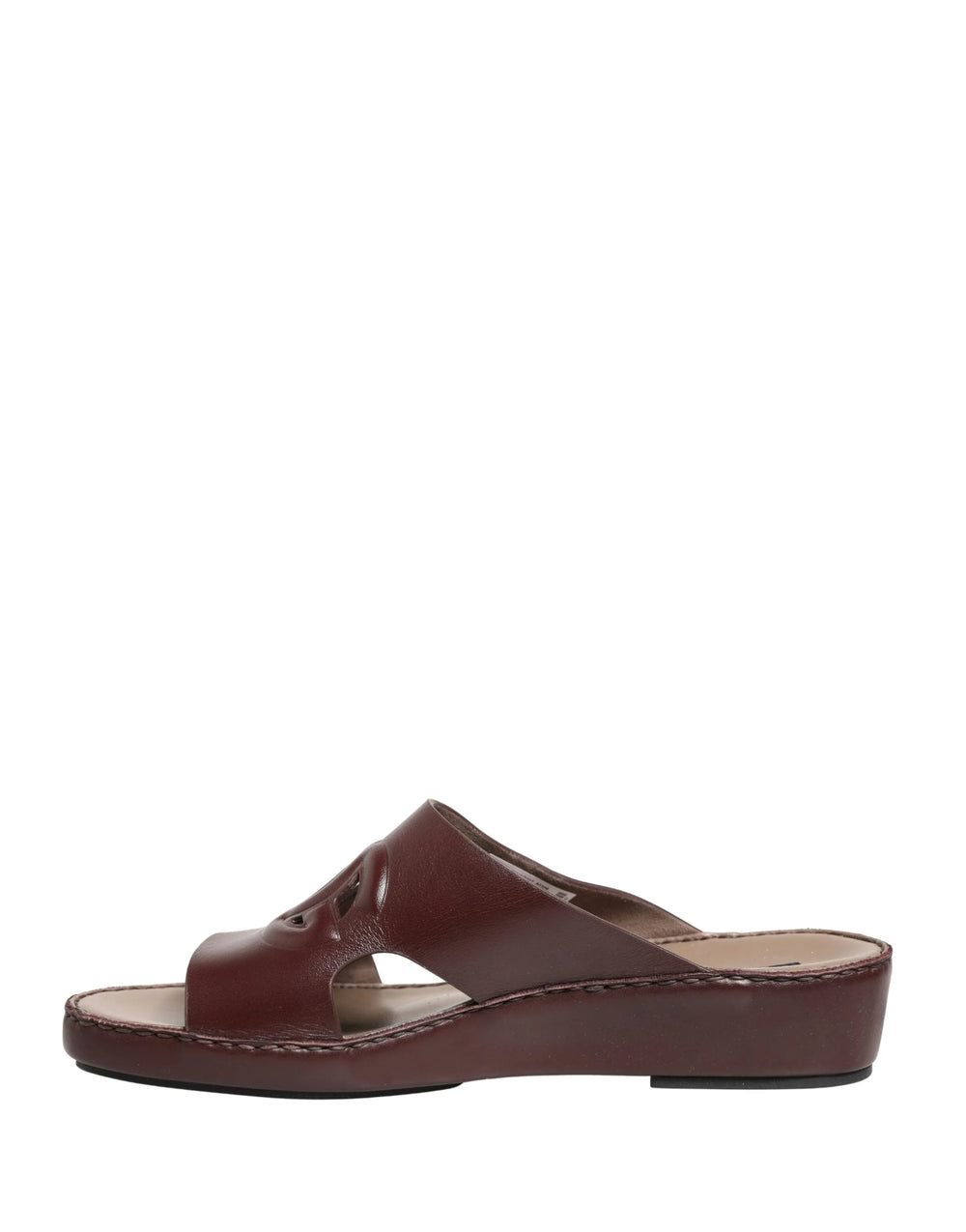 Dolce & Gabbana Maroon Leather Cutout DG Logo Sandals Shoes - EU44/US13.5
