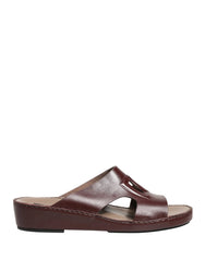 Dolce & Gabbana Maroon Leather Cutout DG Logo Sandals Shoes - EU44/US13.5