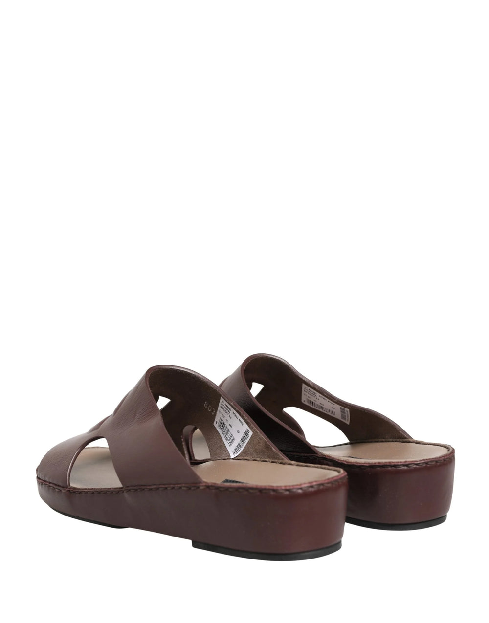 Dolce & Gabbana Maroon Leather Cutout DG Logo Sandals Shoes - EU44/US13.5