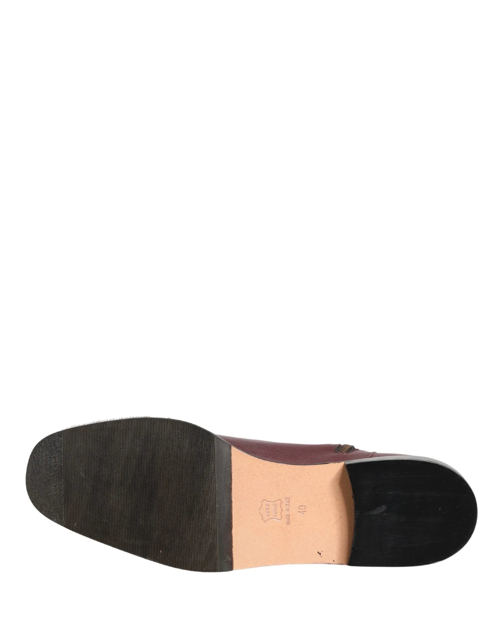 Dolce & Gabbana Pantofi Balerini din Piele Burgundă Cizme Scurte Motociclist Model – EU40/US9.5