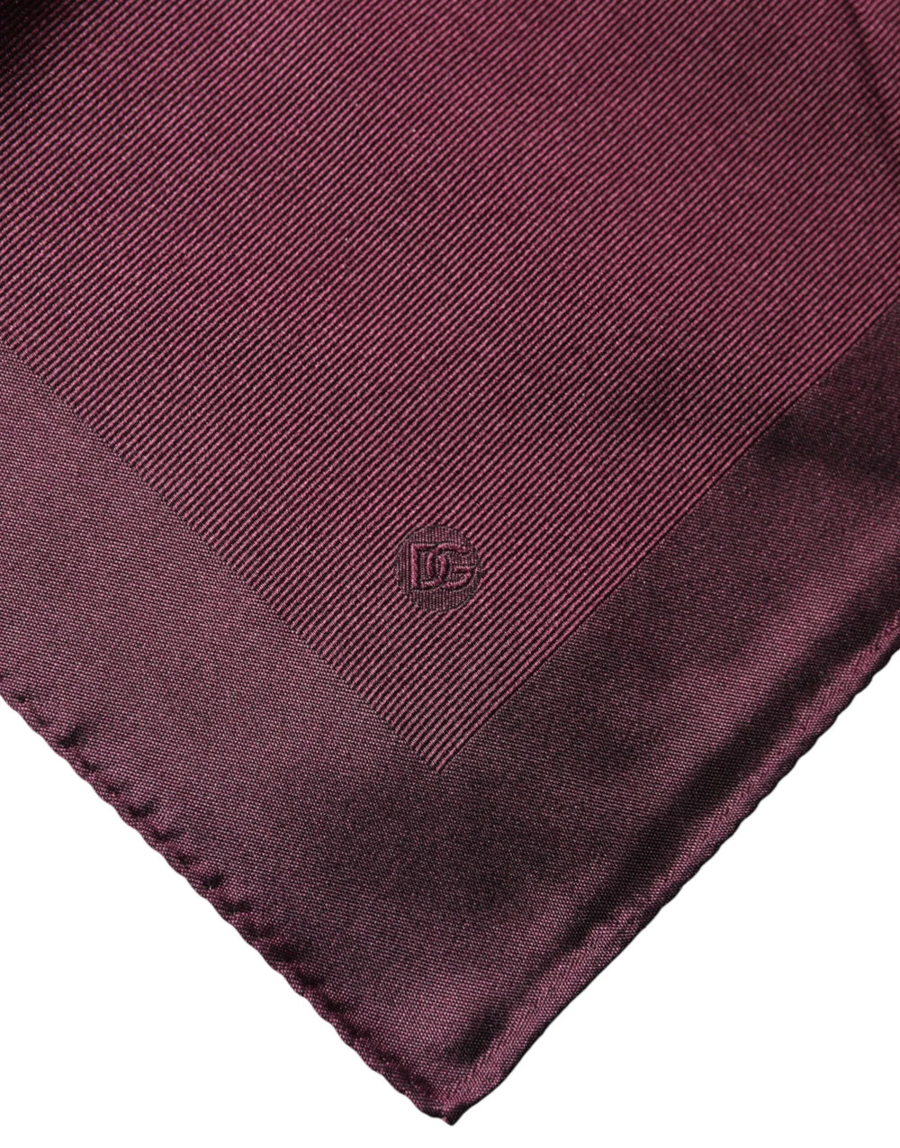 Dolce & Gabbana Maroon Logo Silk Square Handkerchief Scarf
