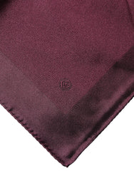 Dolce & Gabbana Maroon Logo Silk Square Handkerchief Scarf