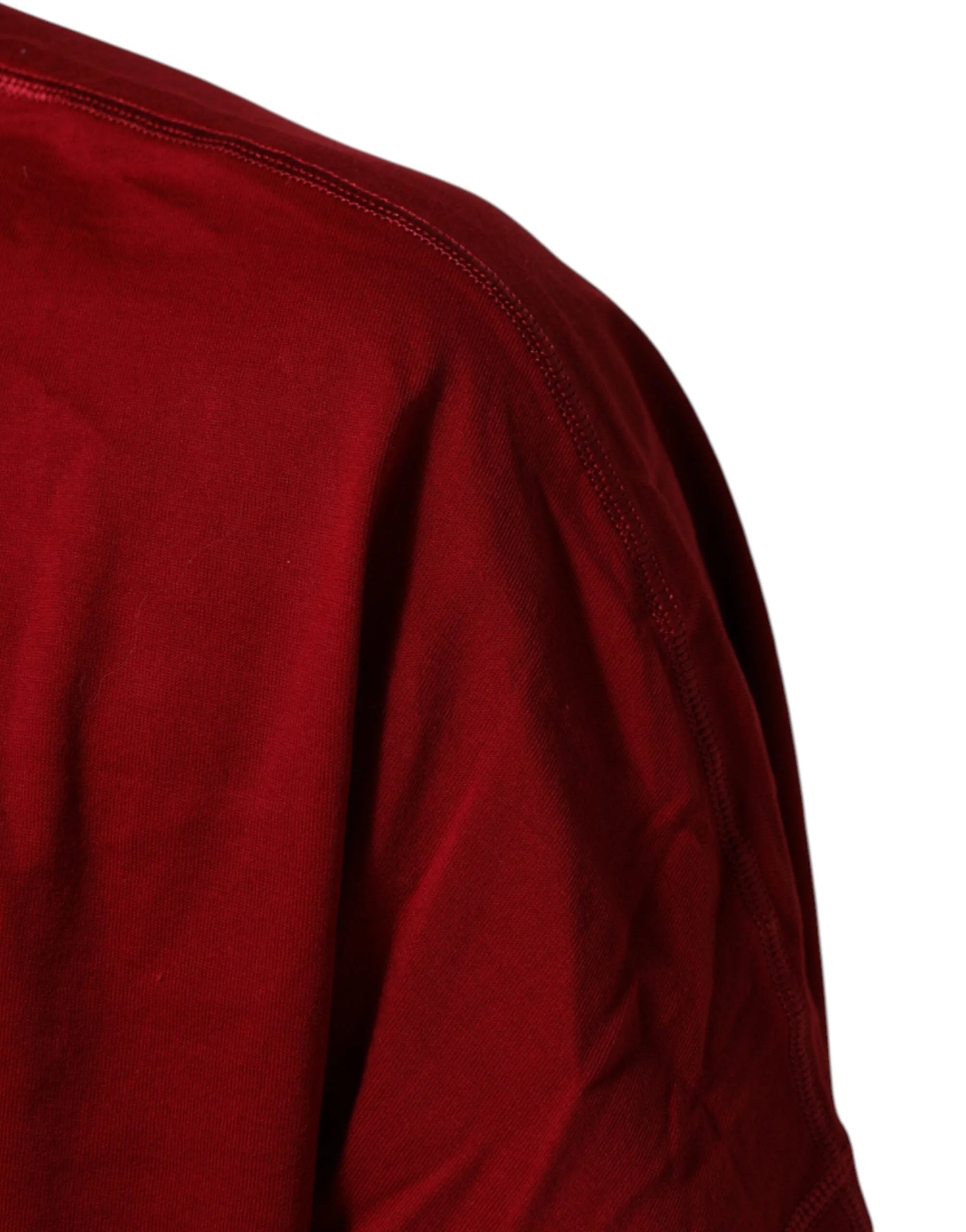 Dolce & Gabbana Maroon LogoCrown Cotton Half Sleeve T-shirt - IT56 | XXL