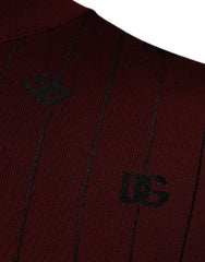 Dolce & Gabbana Maroon Monogram Turtleneck Pullover Sweater - IT48 | M - Sweaters