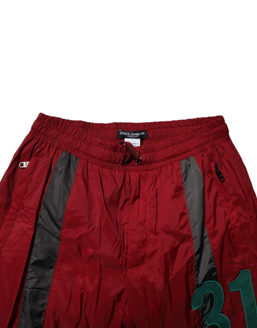 Dolce & Gabbana Maroon Nylon Men Jogger Sweatpants Pants - IT48 | M - Joggers