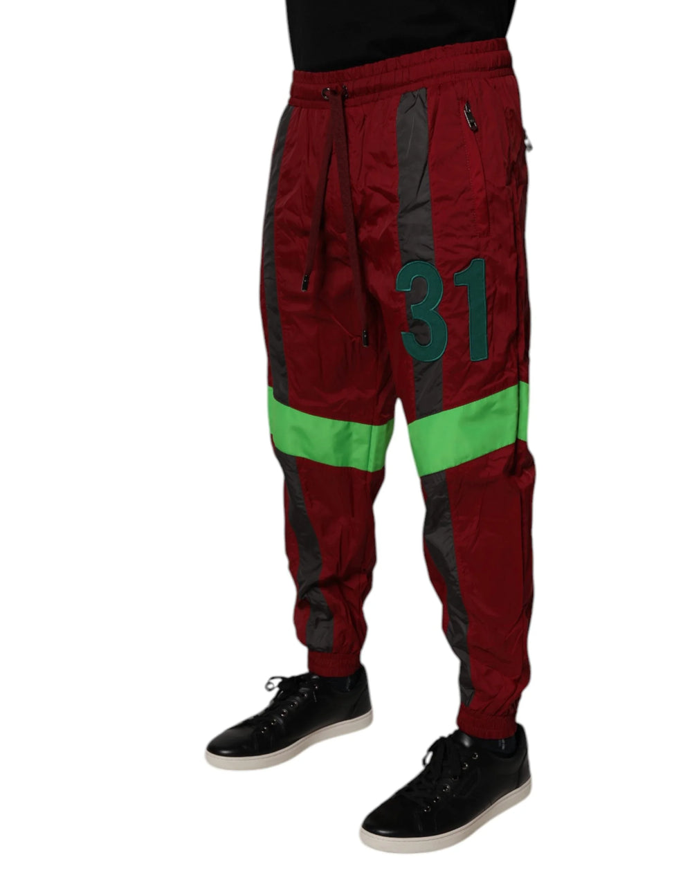 Dolce & Gabbana Maroon Nylon Men Jogger Sweatpants Pants - IT48 | M - Joggers