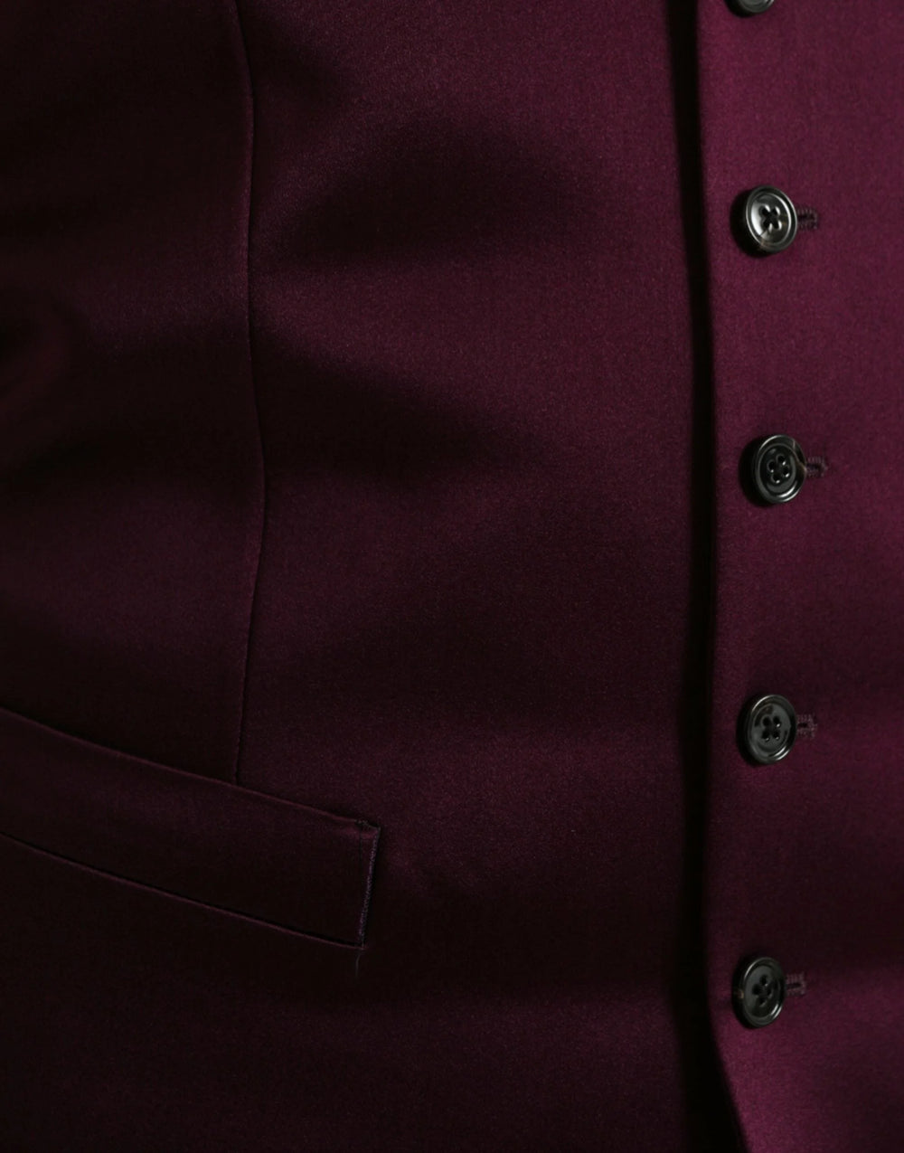 Dolce & Gabbana Maroon Satin Silk Waistcoat Dress Formal Vest - IT46 | S - Vests