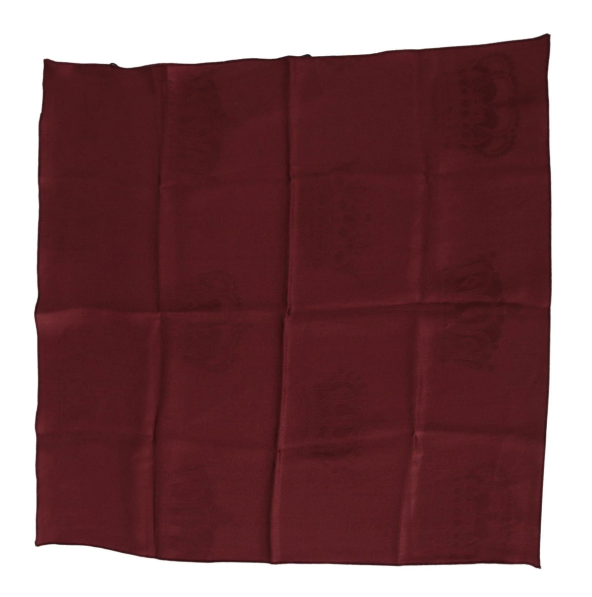 Dolce & Gabbana Maroon Silk Crown Square Wrap Handkerchief Scarf - Scarves & Shawls