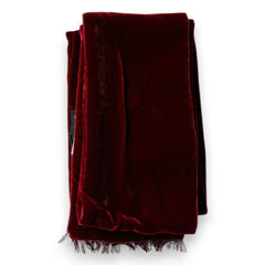 Dolce & Gabbana Maroon Silk Fringes Skinny Neck Wrap Scarf - Scarves & Shawls