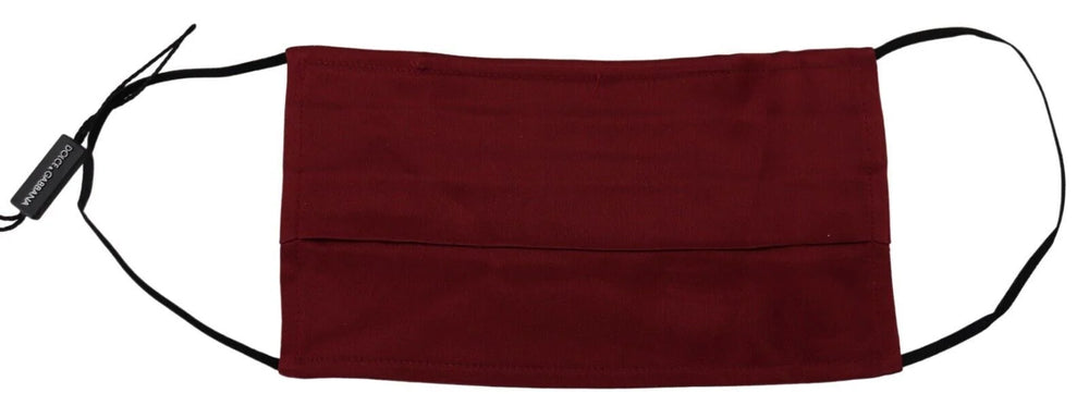 Dolce & Gabbana Maroon Silk Pleated Elastic Ear Strap One Size Face Mask - Fashion Face Masks