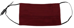 Dolce & Gabbana Maroon Silk Pleated Elastic Ear Strap One Size Face Mask - Fashion Face Masks