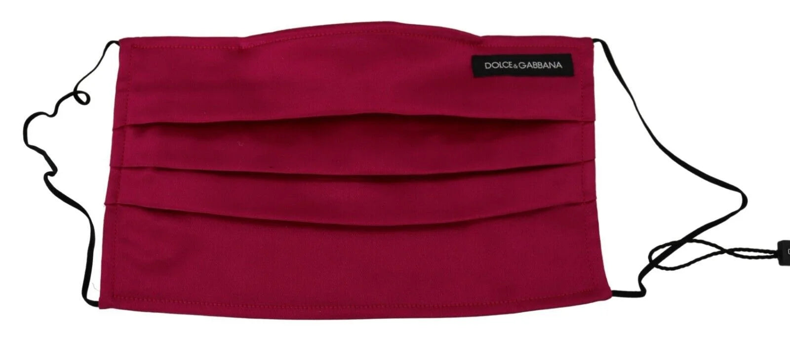 Dolce & Gabbana Maroon Silk Pleated Elastic Ear Strap One Size Face Mask - Fashion Face Masks