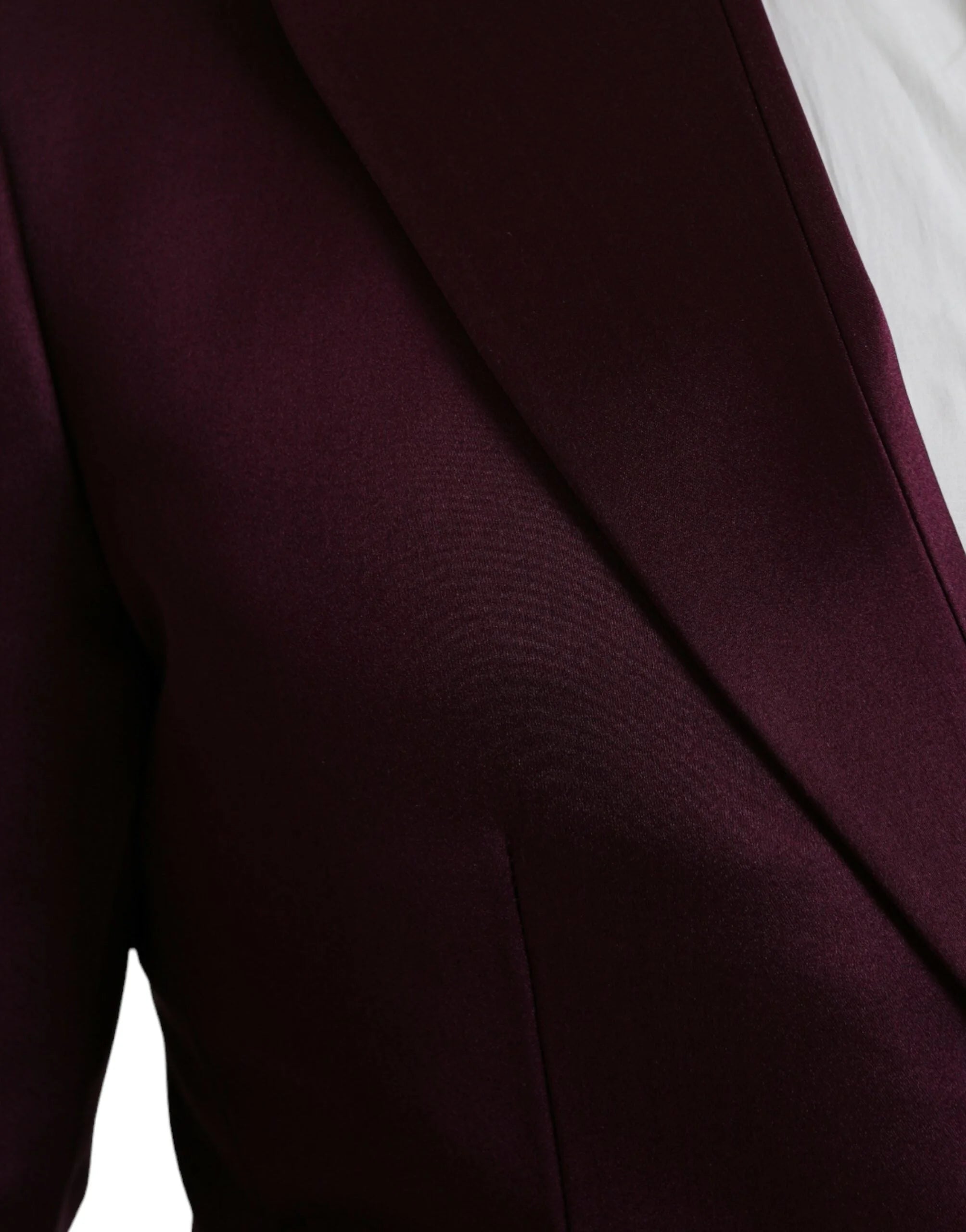Dolce & Gabbana Maroon Silk Single Breasted Coat Blazer - IT46 | S - Sport Jackets