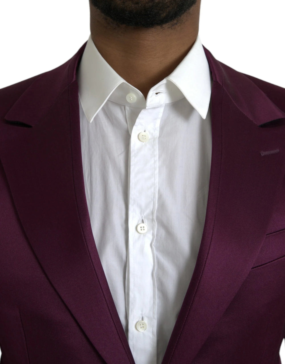 Dolce & Gabbana Maroon Silk Single Breasted Coat Blazer - IT46 | S - Sport Jackets