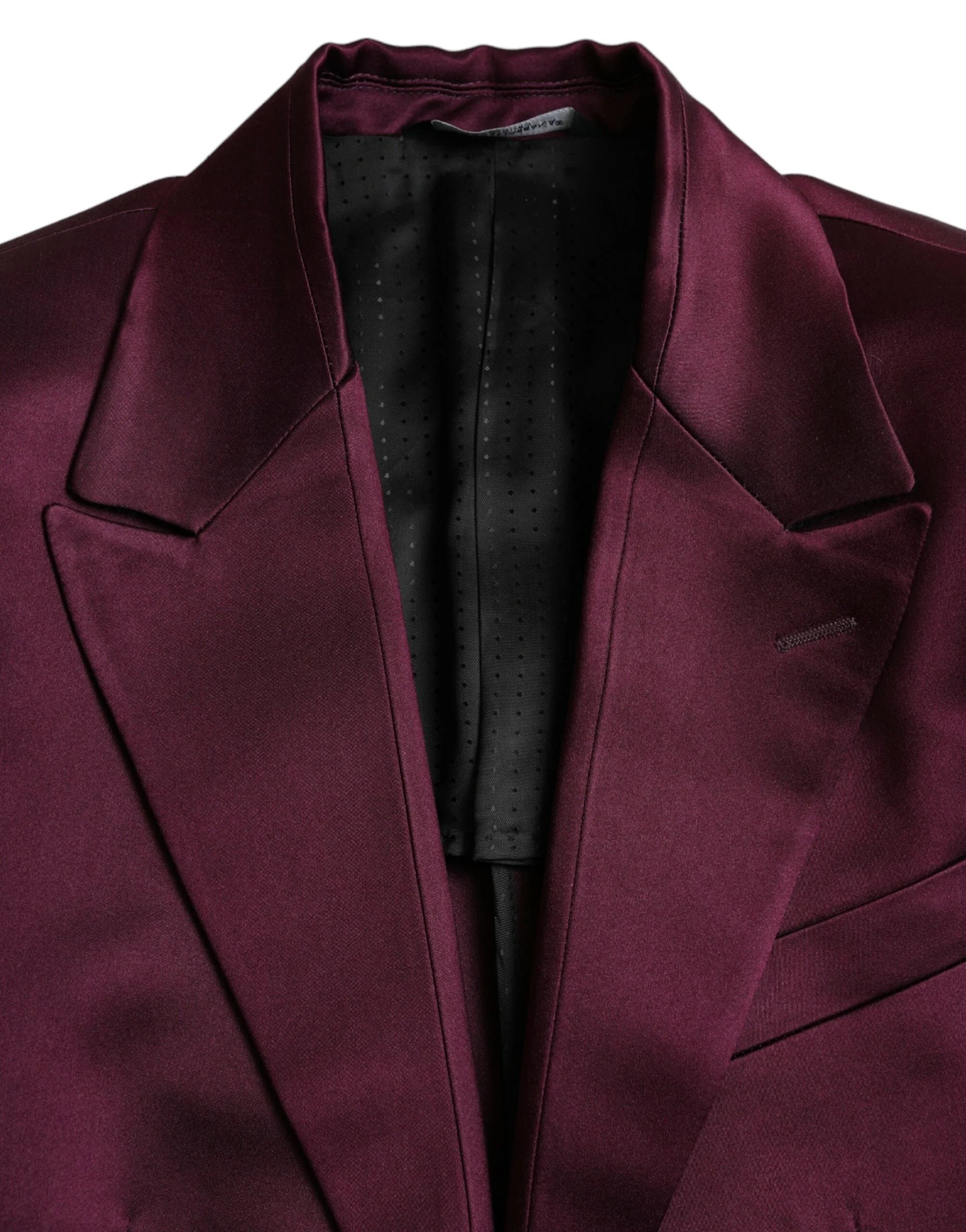 Dolce & Gabbana Maroon Silk Single Breasted Coat Blazer - IT46 | S - Sport Jackets